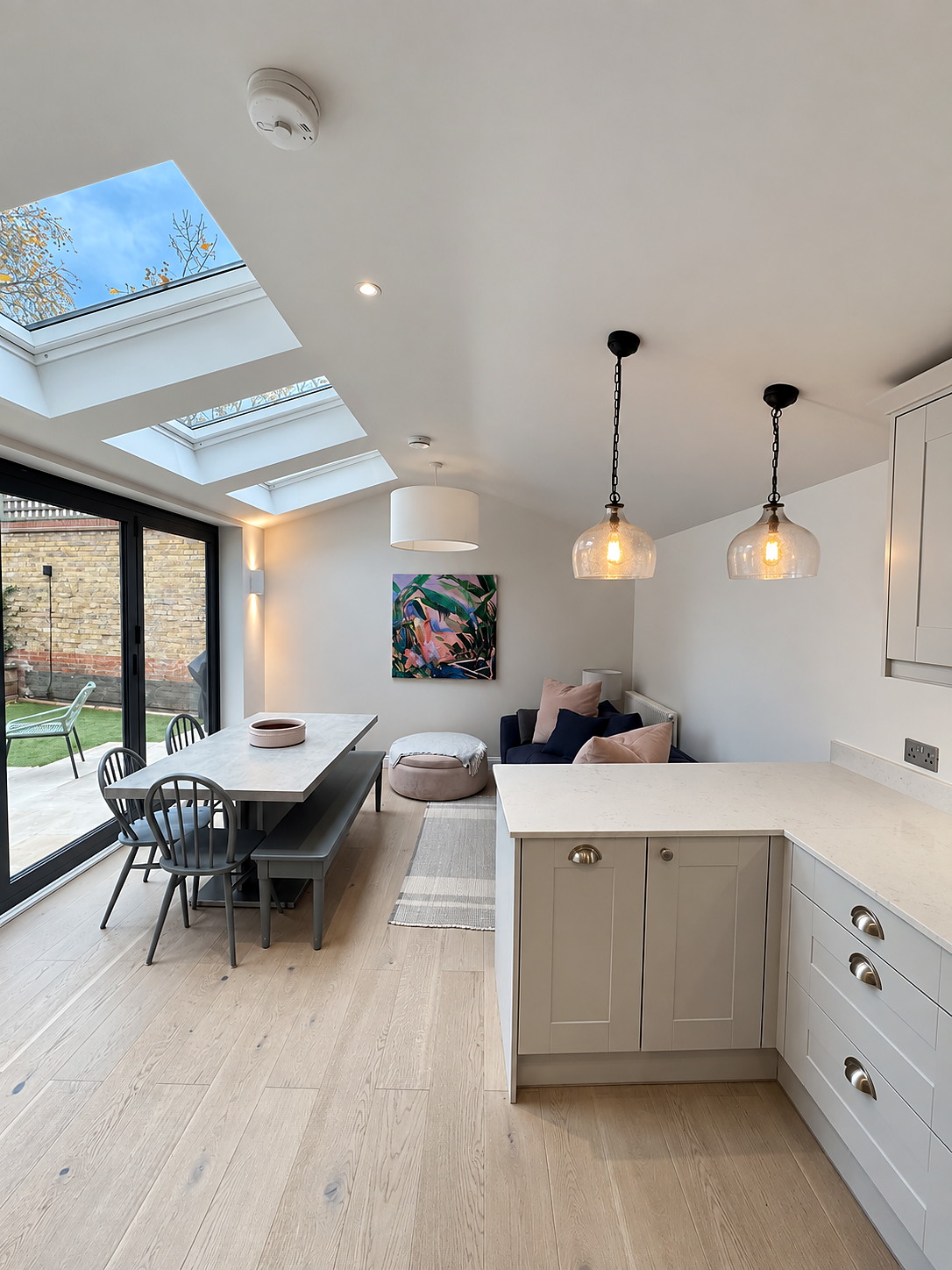 Completed renovation photo 1 of Clapham Kitchen Extension & Flat Refurbishment in Clapham, South West London, SW4 showing high-quality finishes and construction work by Bluebird Spaces