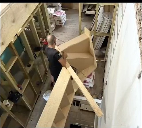New staircase being installed as part of the loft conversion and whole-house refurbishment