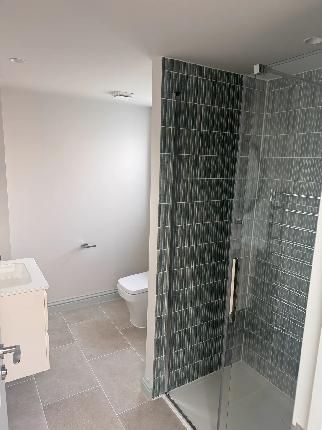 Finished en-suite shower room within a Bluebird Spaces loft conversion