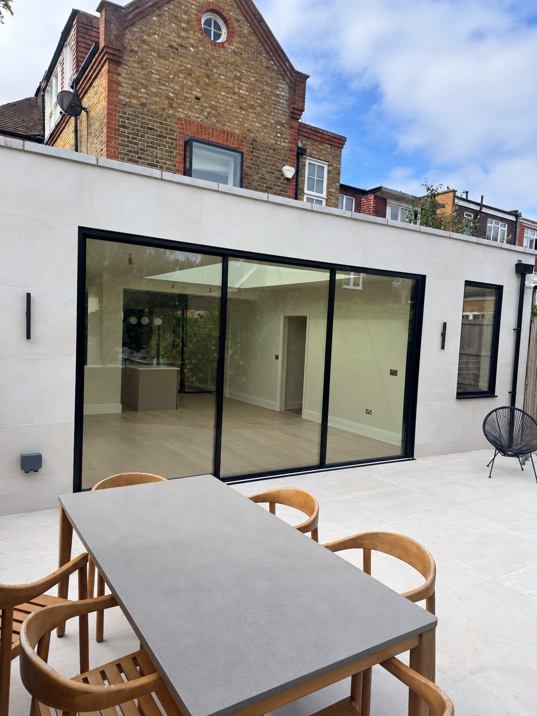 Completed rear kitchen extension in Wandsworth by Bluebird Spaces